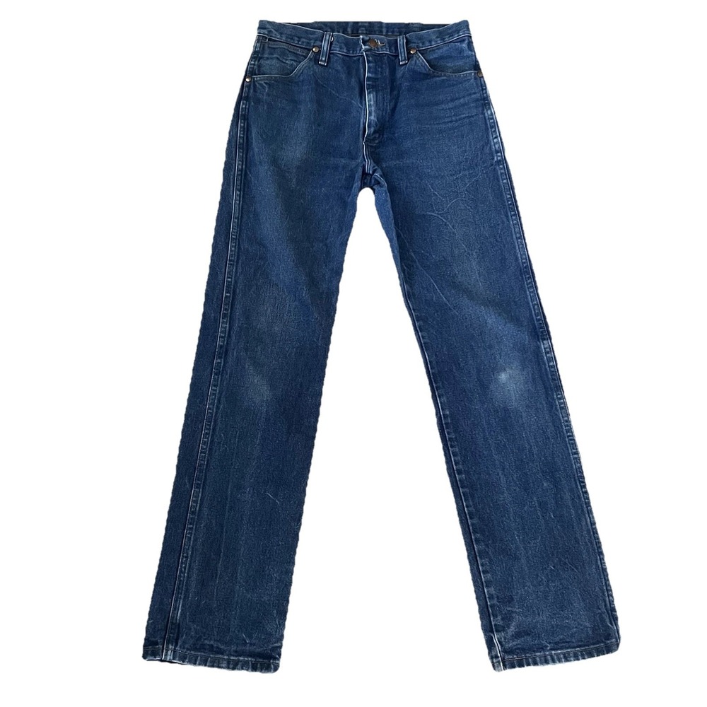 Vintage Wrangler Jeans Mens‎ 31x34 Dark Wash Straight Leg Western Cowboy 13MWZ